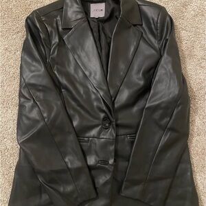 Joe's Jeans Black Faux Leather Blazer